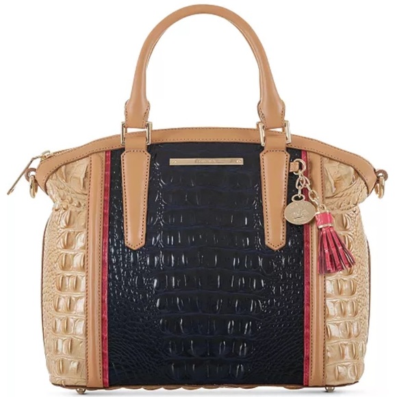 Brahmin Duxbury Ink and Tan Satchel - Picture 1 of 15